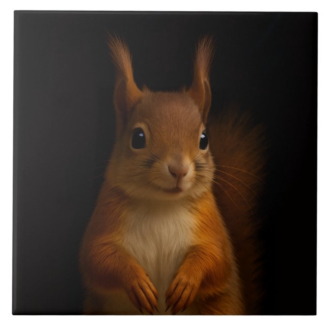 Azulejo Nilo negro 4 de lujo con ardilla roja (Frente)