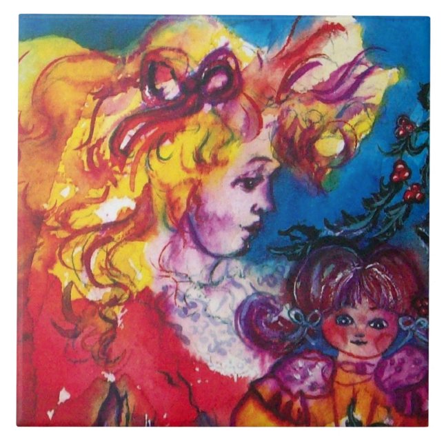 Azulejo NIÑA PEQUEÑA CON Navidades DE BONITO (Frente)