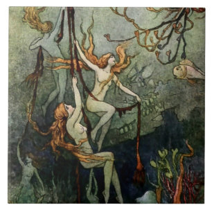 Azulejo “Ninfas marinas” de Warwick Goble