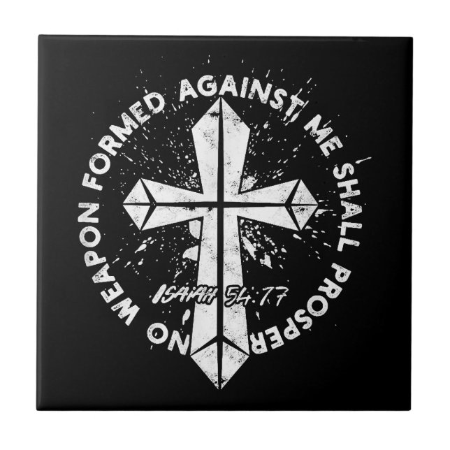 Azulejo Ningún arma formada contra mí prosperará la fe en (Frente)