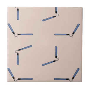 Azulejo Ninja nunchaku sobre el marrón