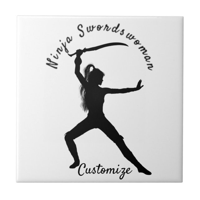 Azulejo Ninja Swordswoman Silhouette Thunder_Cove (Frente)
