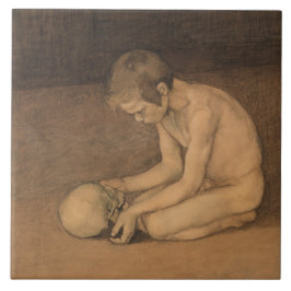Azulejo Niño con calavera (por Magnus Enckell)