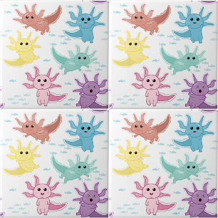 Azulejo Niños Axolotl Cute Salamander Niños Dormitorio