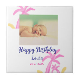 Azulejo Niños bebé primer cumpleaños añadir fecha añadir f