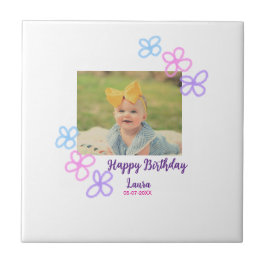 Azulejo Niños bebé primer cumpleaños añadir fecha añadir f