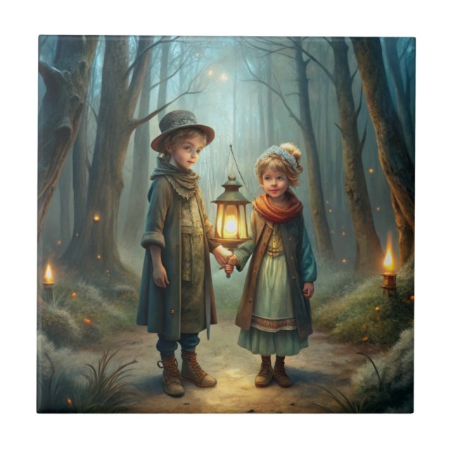 Azulejo Niños cortos en invierno (Frente)