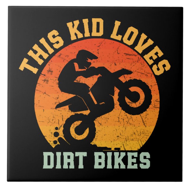 Azulejo Niños Divertida Moto de Cross (Frente)