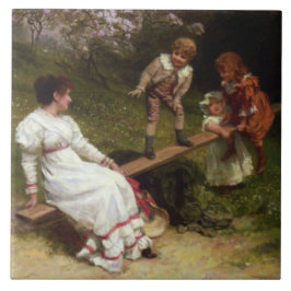 Azulejo Niños en un Seesaw (por Frederick Morgan)
