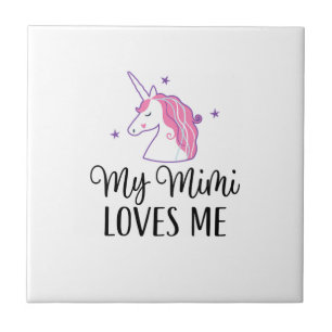 Azulejo Niños Mi Mimi Me Ama Niña Unicornio Nieta T