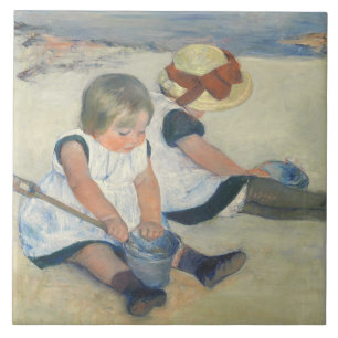 Azulejo Niños que juegan en la playa, 1884