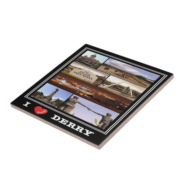 Azulejo NIR015 DERRY "I LOVE", Irlanda del Norte, (Lado)