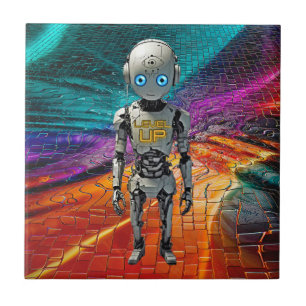 Azulejo Nivel superior: Robot humanoide con ojo de tercera