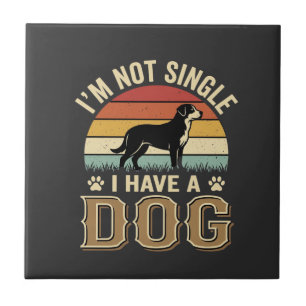Azulejo No Estoy Soltero Amante De Los Perros Vintage