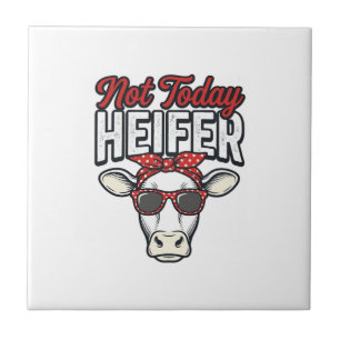 Azulejo No Hoy Novilla Diseño Divertido De Vaca Vintage Ve