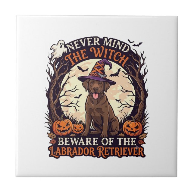 Azulejo No Importa Bruja Cuidado Labrador Retriever Hallow (Frente)