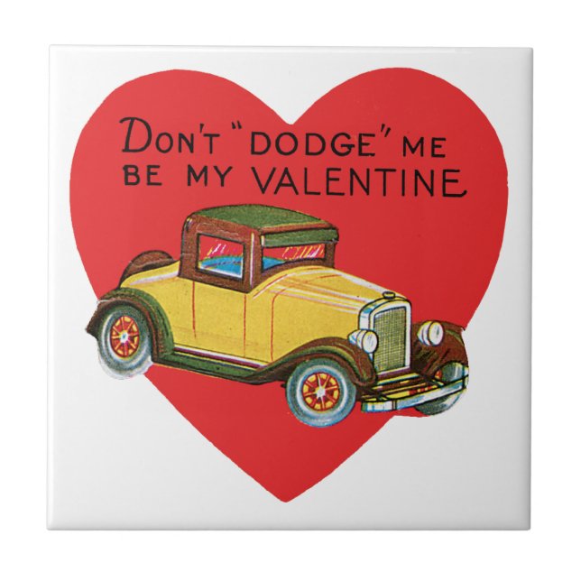 Azulejo ¡No me engañes, sé mi San Valentín! Retro Valentin (Frente)