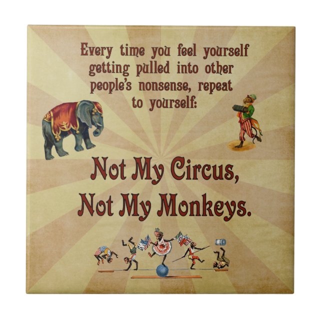 Azulejo No mis monos, no mi circo (Frente)
