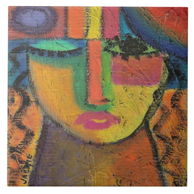 Azulejo No preguntes sobre la pintura acrílica abstracta e (Frente)