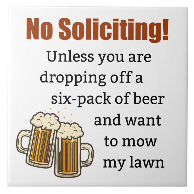 Azulejo No solicitas a menos que te vayas de la cerveza (Frente)