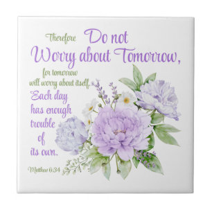 Azulejo No te preocupes por mañana la flor cristiana