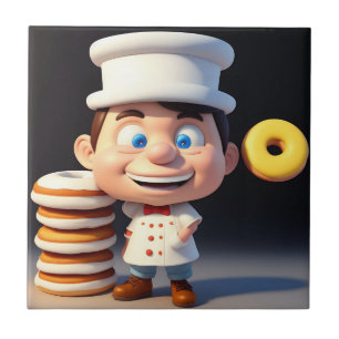 Azulejo No toque mis donuts, mosaico cerámico