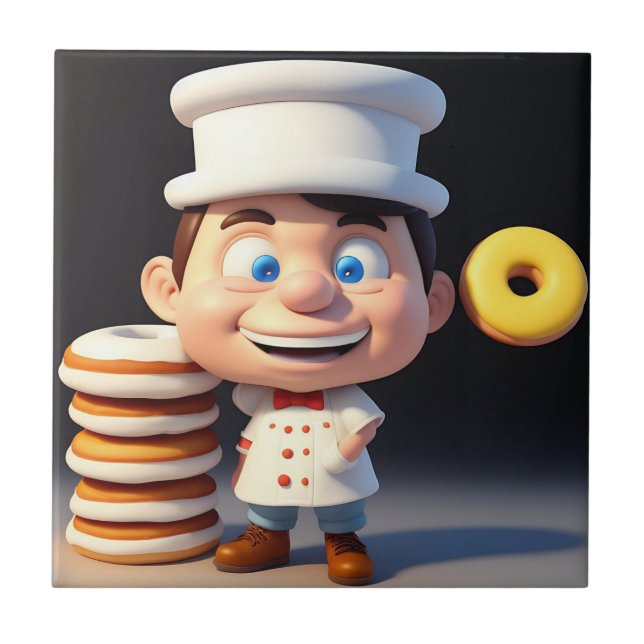 Azulejo No toque mis donuts, mosaico cerámico (Frente)