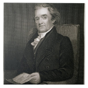 Azulejo Noah Webster (1758-1843) grabado por Frederick W.