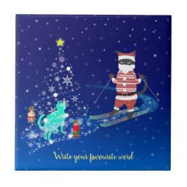 Azulejo Noche Calentadora del Corazón de Santa