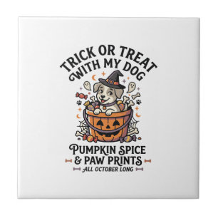 Azulejo Noche de dulces de Halloween para perros