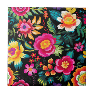 Azulejo Noche de Flores de México