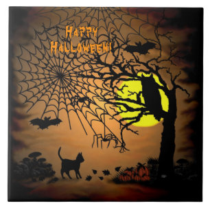 Azulejo Noche de Halloween, ¡Feliz Halloween!