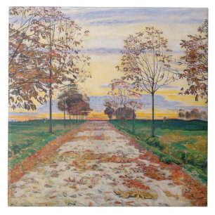 Azulejo Noche de otoño (por Ferdinand Hodler)