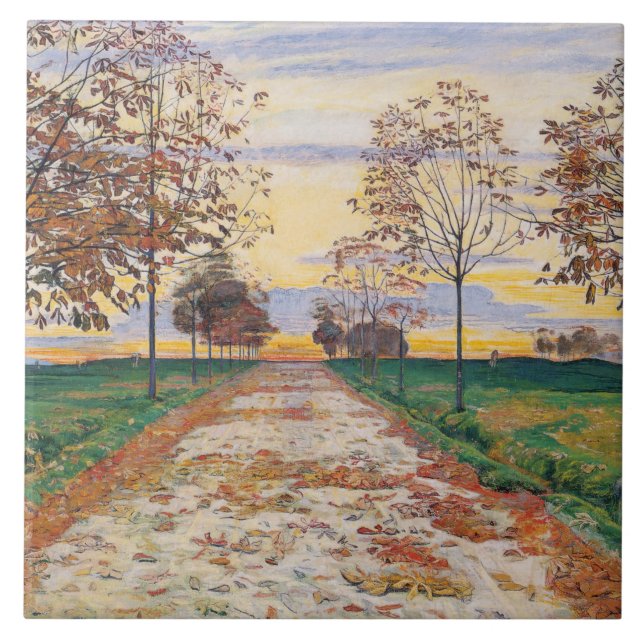 Azulejo Noche de otoño (por Ferdinand Hodler) (Frente)