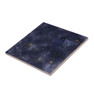 Azulejo Noche estrellada acuarela