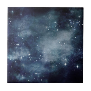 Azulejo Noche estrellada cielo azul estrellas amantes univ