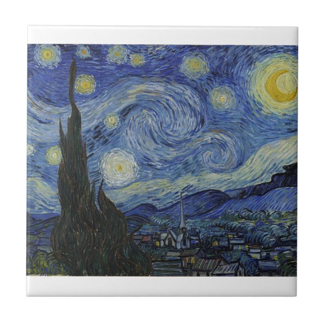 Azulejo Noche estrellada de Van Gogh (Frente)