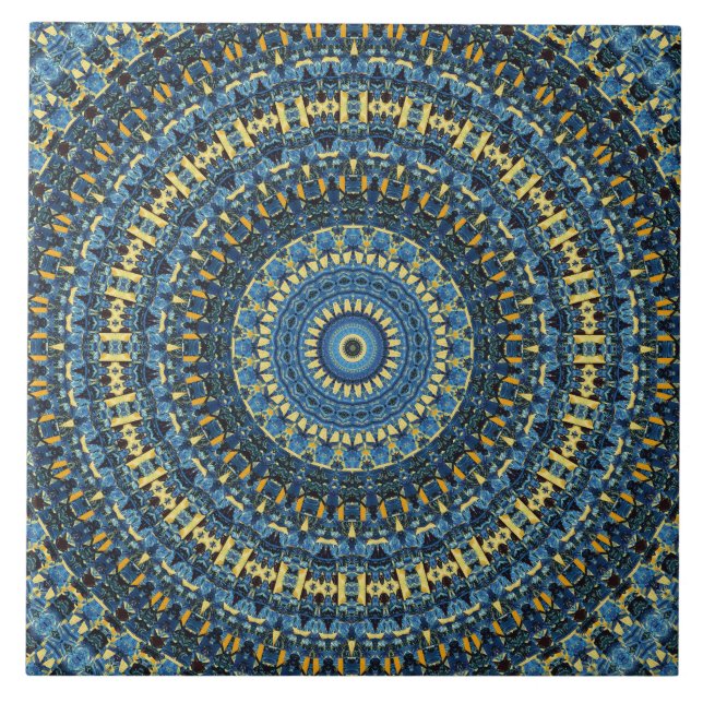 Azulejo Noche estrellada de Van Gogh abstracta groovy boho (Frente)