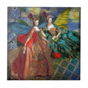 Azulejo Noche estrellada Doncella Rococó Alas de Mariposa