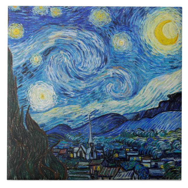 Azulejo Noche estrellada, Van Gogh (Frente)
