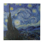 Azulejo Noche estrellada - Van Gogh<br><div class="desc">Van Gogh - Baldosa cerámica nocturna estelar</div>