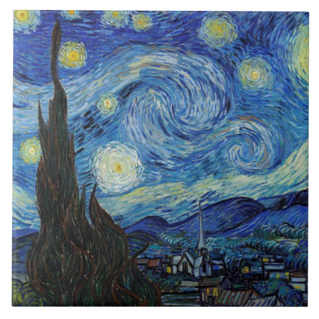 Azulejo Noche estrellada, Vincent van Gogh (Frente)