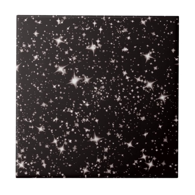 Azulejo noche negra de estrellas (Frente)