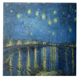 Azulejo Noche Van Gogh Starry sobre el Ródano