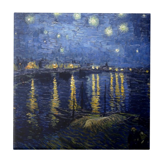 Azulejo Noche Van Gogh Starry Sobre Rhone (Frente)