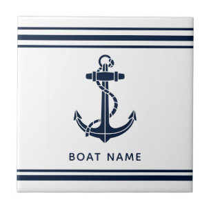 Azulejo Nombre de barco de ancla azul naval náutico person