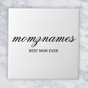 Azulejo Nombre de caligrafía de la mejor mamá personalizad