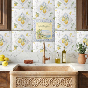 Azulejo Nombre de familia personalizado Italiano Acuarela
