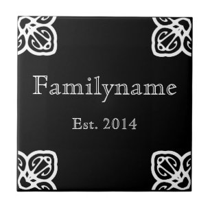Azulejo Nombre de la familia - Blanco español en mosaico 