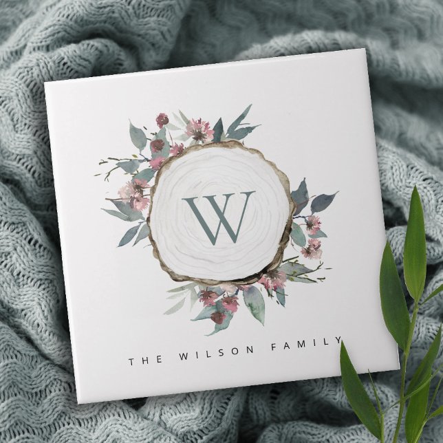 AZULEJO NOMBRE DE LA FAMILIA DE MONOGRAMA BOTÁNICO DE ROPA (Subido por el creador)